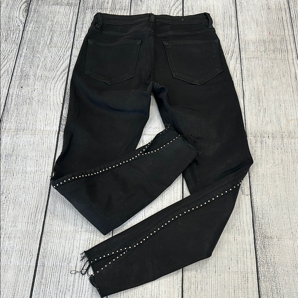 All Saints Sz 25 Miller Black Skinny Jeans w/Silver Studs - Picture 4 of 16